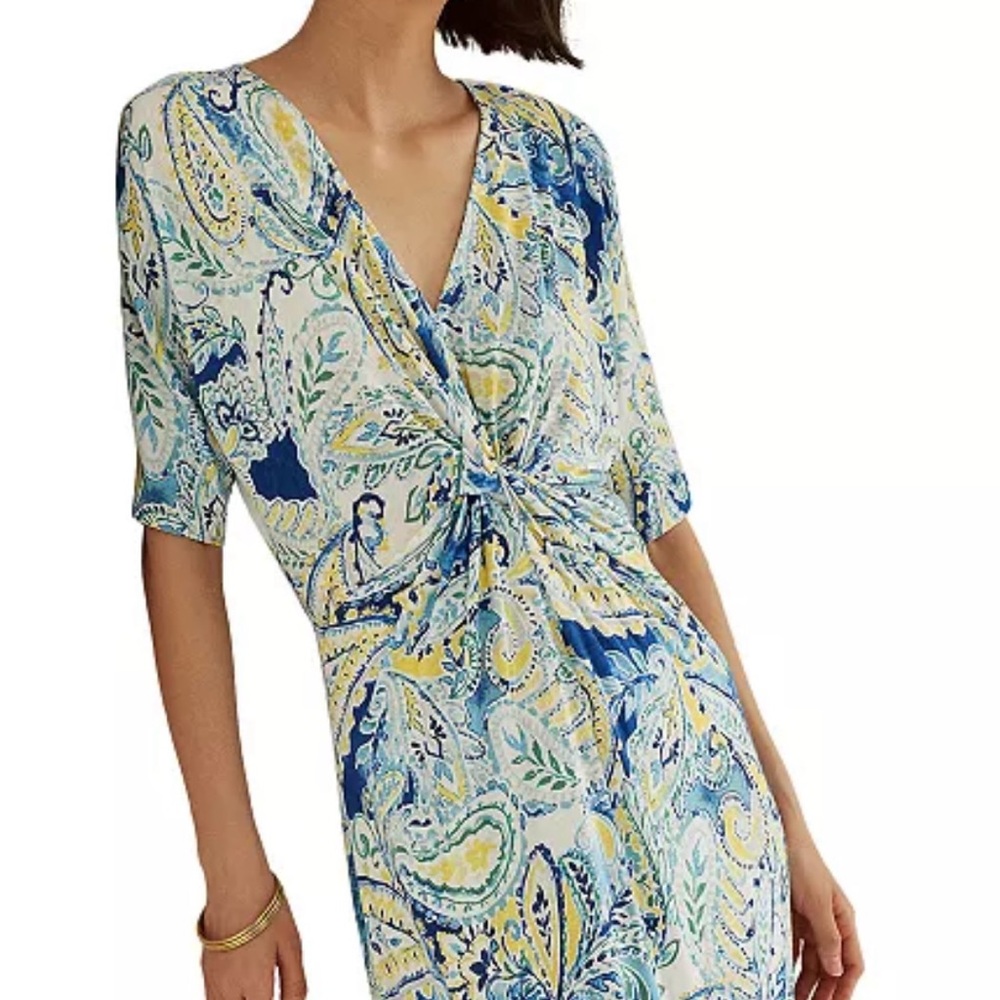 Brand New Lauren Ralph Lauren Paisley Print A-Line Dress XL